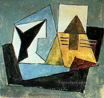 Compotier and guitar on a table 1920 Pablo Picasso Oil Paintings
